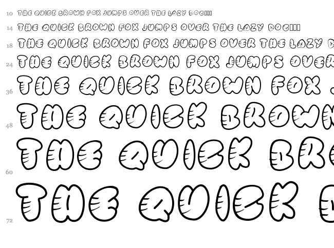 Stripped Rounded font waterfall