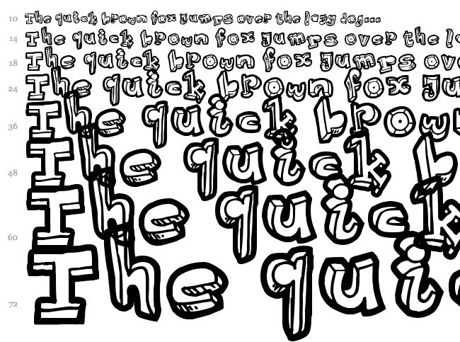 Strokeless font waterfall