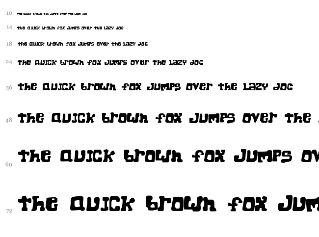 Super Chunk font waterfall