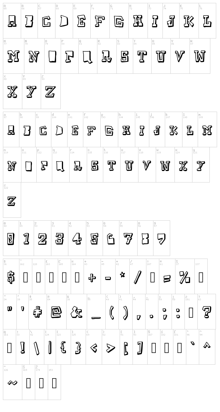 Take Two font map