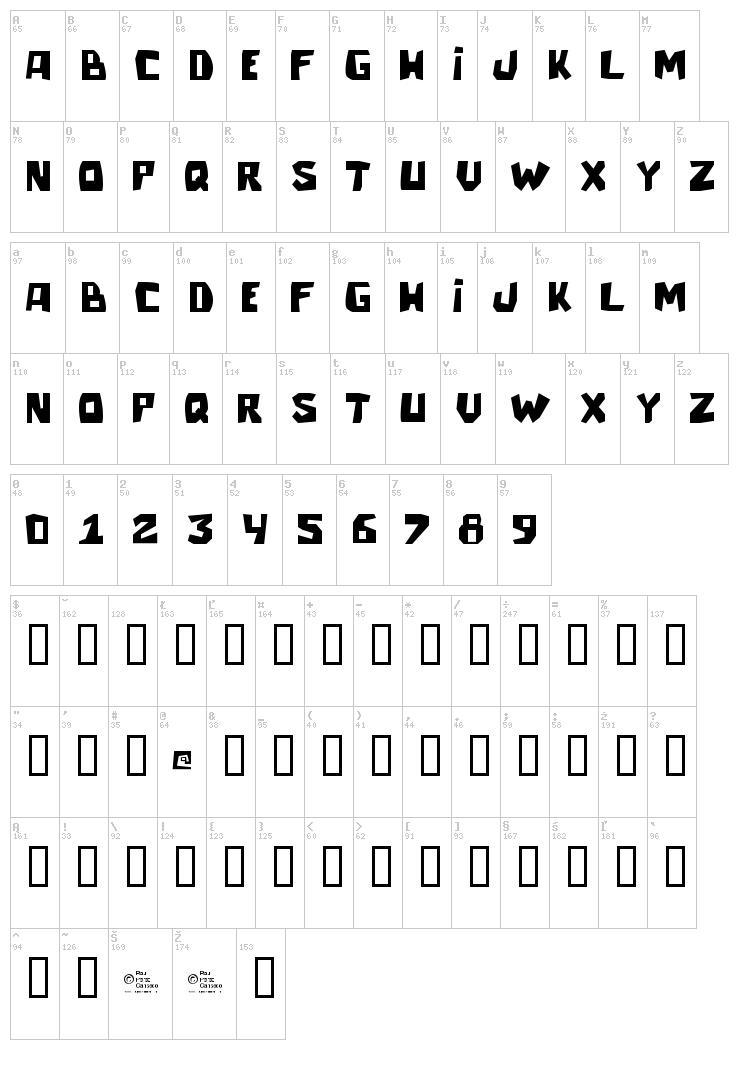 Talacha font map
