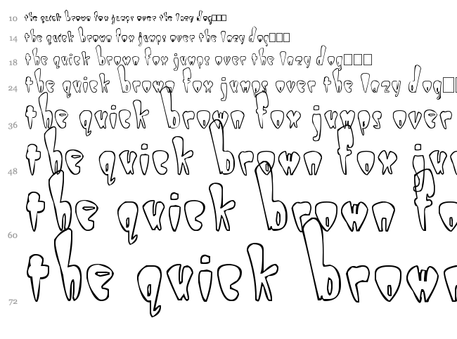 Taper font waterfall