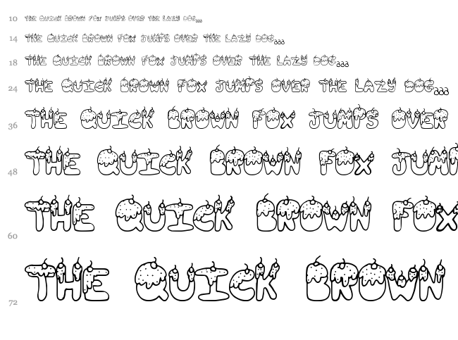 Tasty Sundae font waterfall