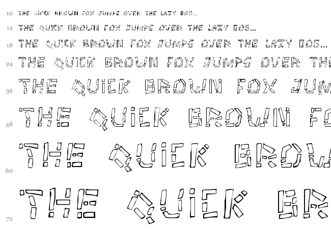 Tikitype font waterfall