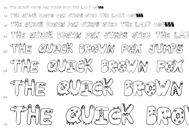 Tiny Friends font waterfall
