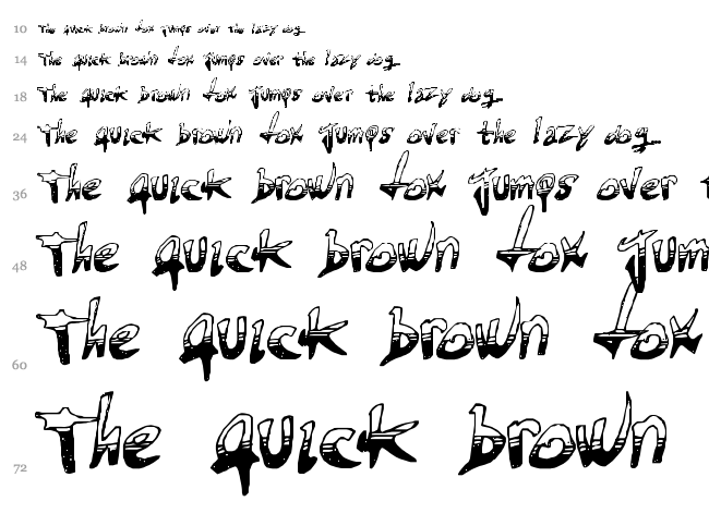 Tired Terrorist font waterfall