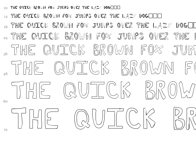 Toast font waterfall