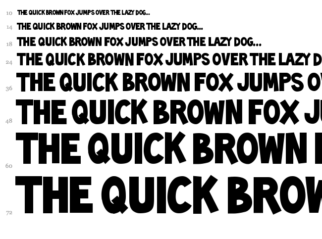 Toonish font waterfall