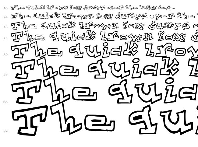 ToonLand font waterfall