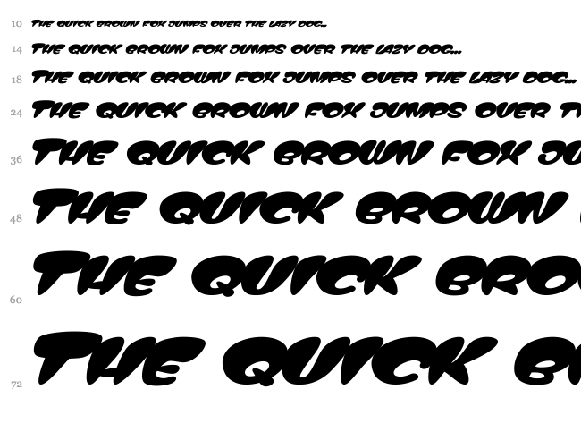 Top Comic font waterfall