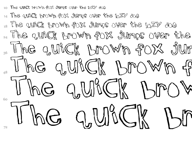 Topsy Turvy font waterfall
