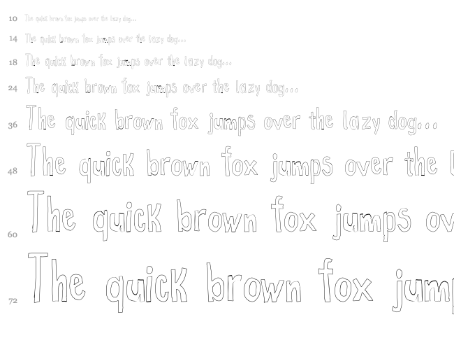 True 2D font waterfall