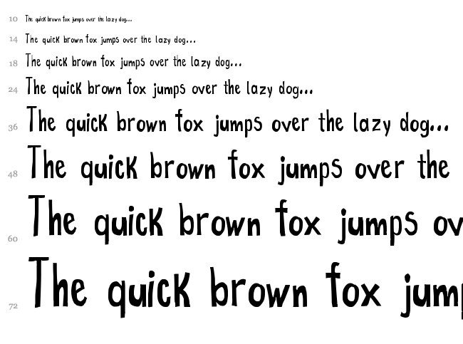 True 2D font waterfall