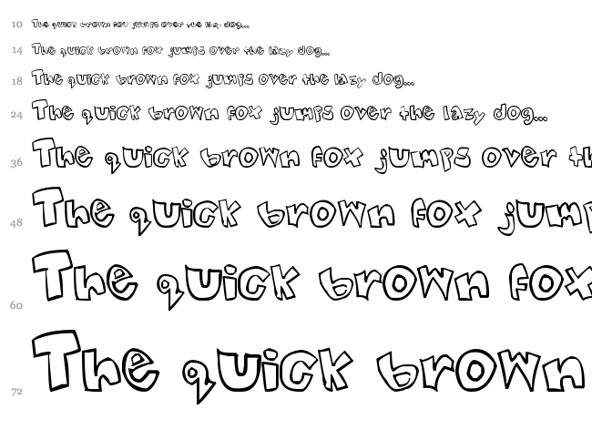 Tweaked font waterfall