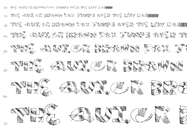 Twinkle Fingers font waterfall