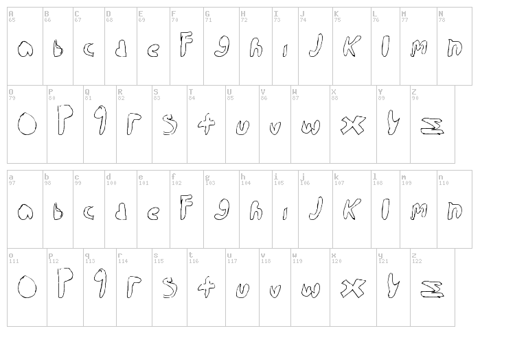 Walk the walk font map