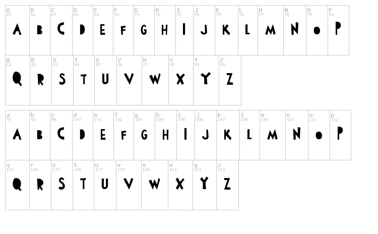 Walter Goes To America font map