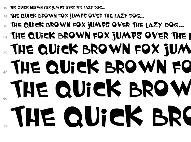 Whimsy font waterfall