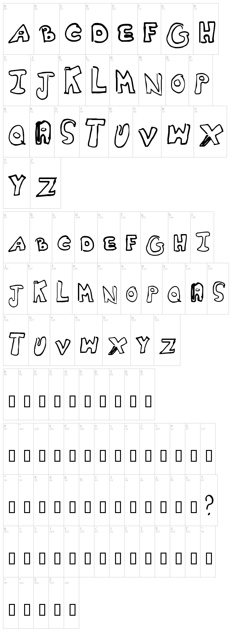 Whitney2 font map