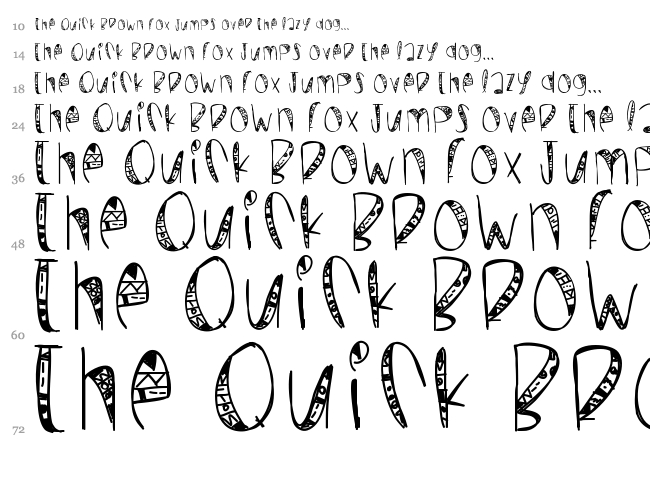 Wild Crazy font waterfall