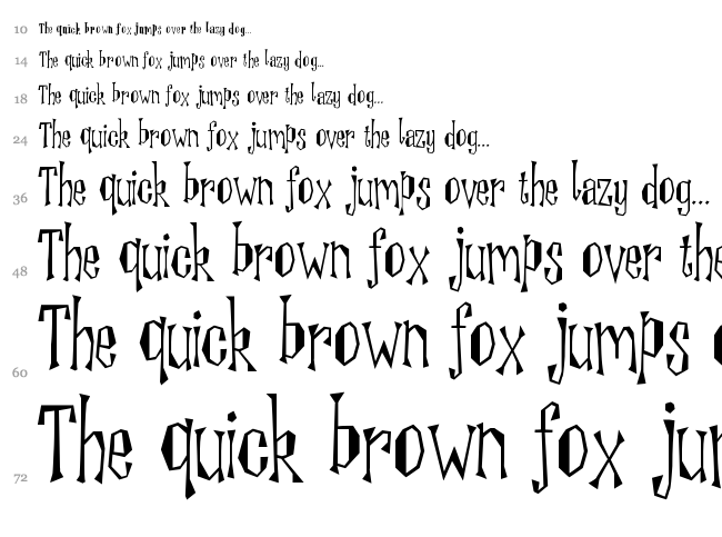 Winger font waterfall