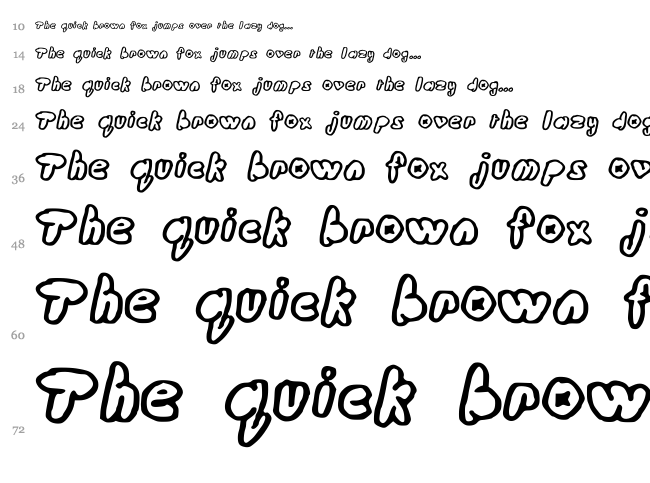 WubDub font waterfall