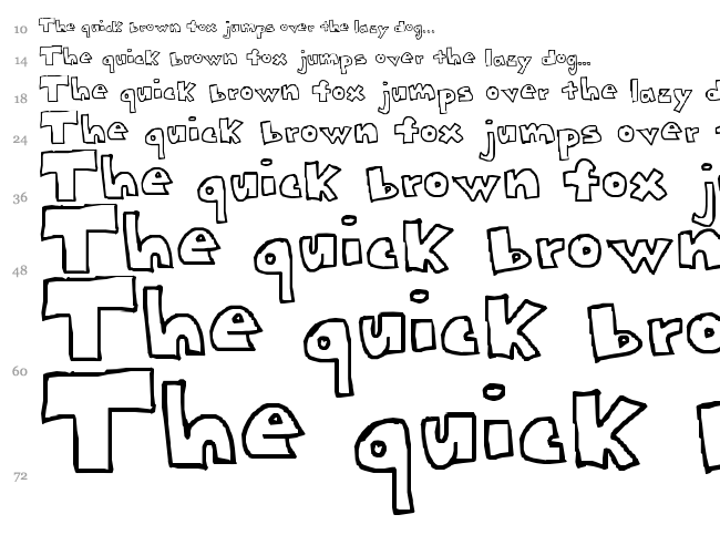 Yujin Bubbles font waterfall