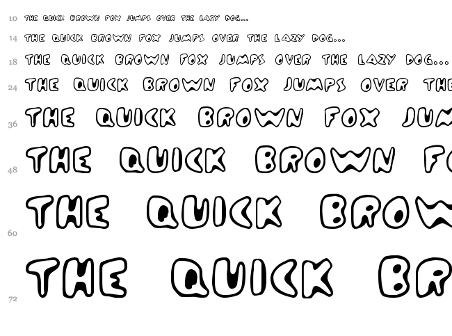 Zinc Boomerang font waterfall