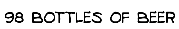 98 Bottles of Beer font preview