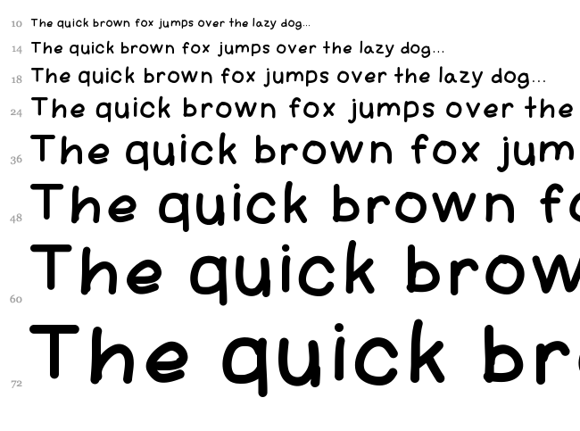 Amateur Comic font waterfall