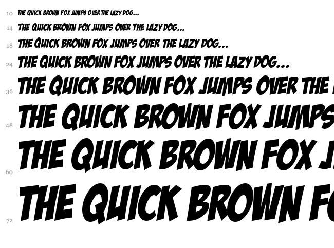 Badaboom BB font waterfall