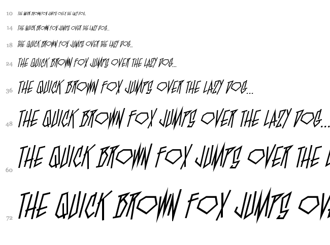 BlamBlam BB font waterfall