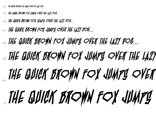 BlamBlam BB font waterfall