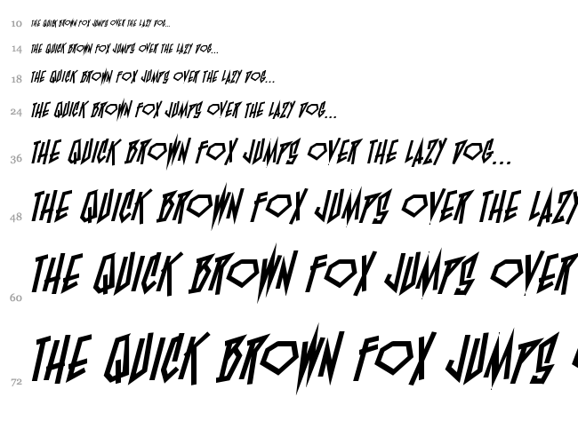 BlamBlam BB font waterfall