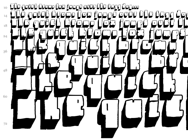 Blck font waterfall