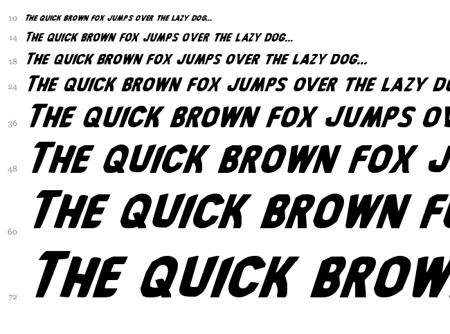 Bronic font waterfall