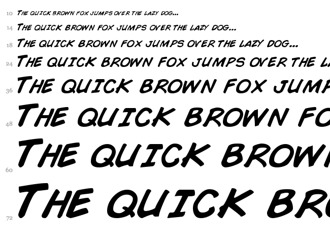 Comic Book font waterfall