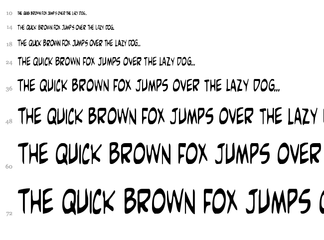 Comic Book Commando font waterfall