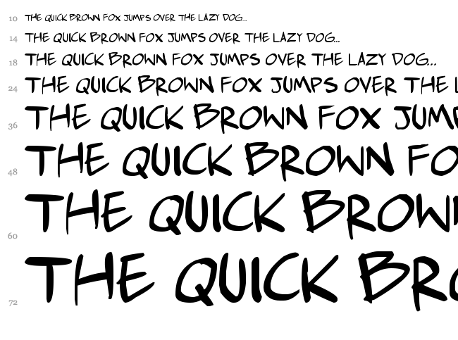 Comic Hustle font waterfall