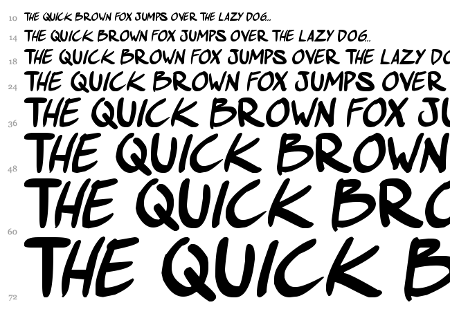Comic Hustle font waterfall
