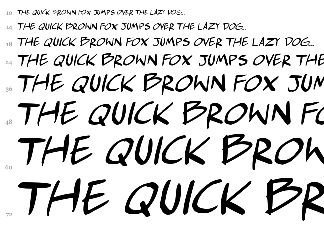 Comic Hustle font waterfall