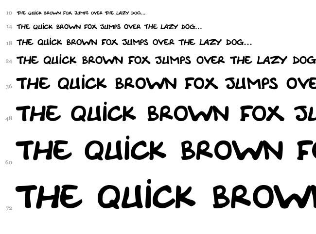 Comic Note Smooth font waterfall