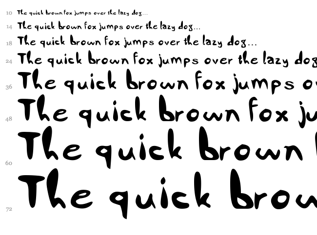 Comic City font waterfall