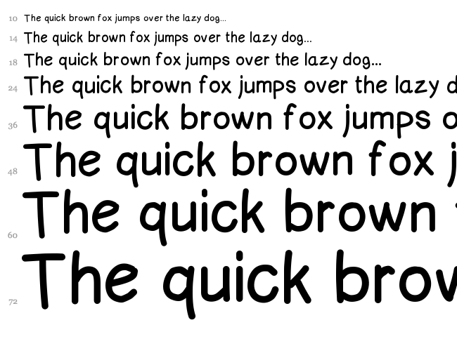 Comic Neue Sans ID font waterfall