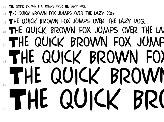 Comics font waterfall