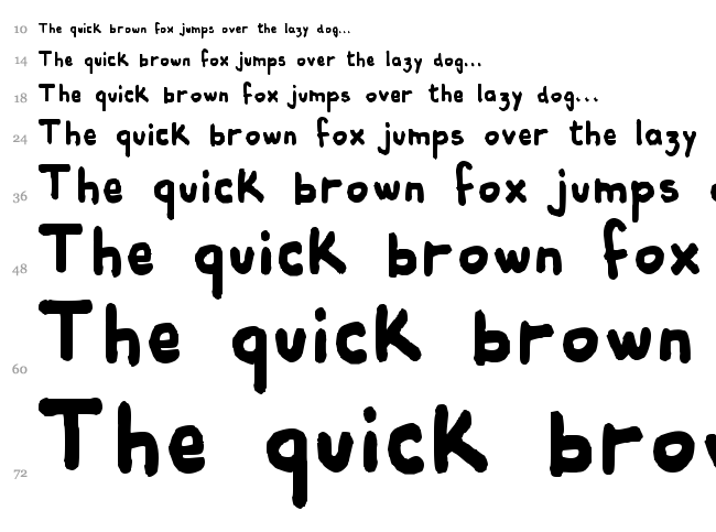 Comiquita Sans font waterfall