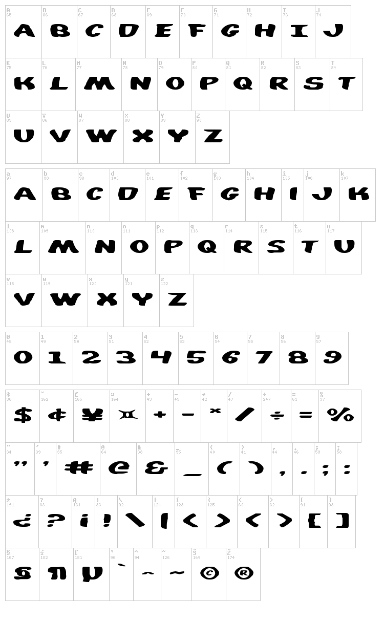 Diego Con font map