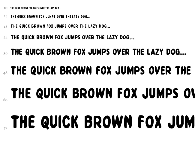 Excelsior Comics font waterfall