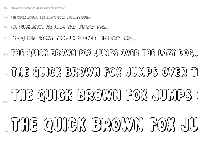 Excelsior Comics font waterfall