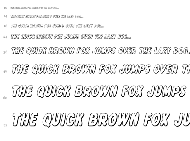 Excelsior Comics font waterfall